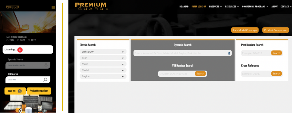 premium guard filter lookup tool
