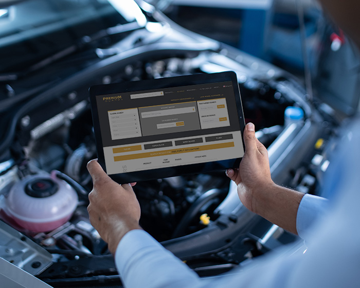premium guard ecatalog on a tablet screen